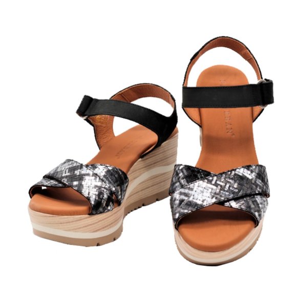 Paula Urban Bangla Decorative Sandal -Matrix Bangla- Tan/Black 6.5 style 1-825 - Picture 3 of 4